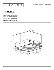 Встраиваемый светильник Lucide Trimless 09931/01/31 1