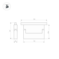 Трековый светодиодный светильник Arlight Mag-Orient-Laser-Fold-S195-6W Day4000 034606(1) 1