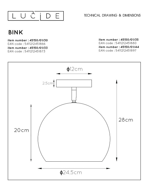 Спот Lucide Bink 45150/01/33 Фото № 2