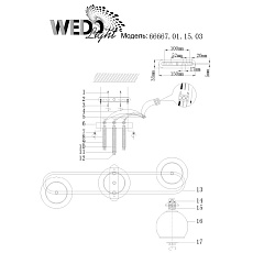 Потолочная люстра Seven Fires Frontino 66667.01.15.03 3