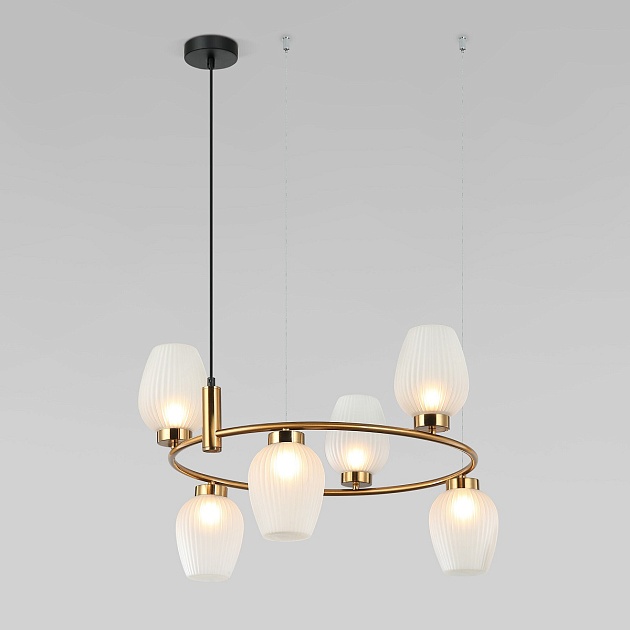 Подвесная люстра Eurosvet Alva 30183/6 латунь изображение Подвесная люстра Eurosvet Alva 30183/6 латунь Фото №