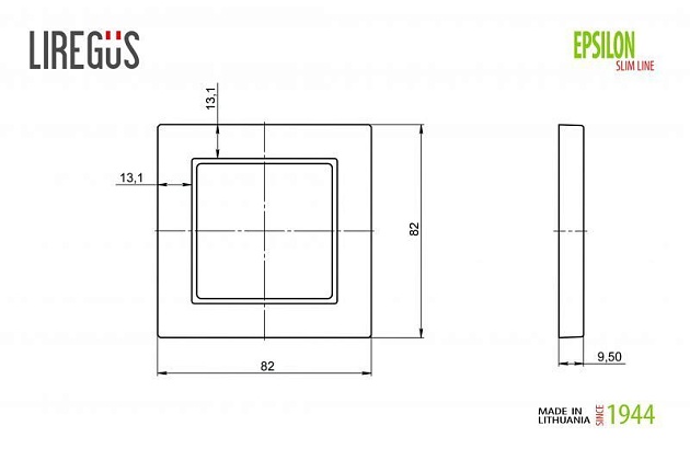 Рамка 1-постовая Liregus Epsilon антрацит 28-1201 Фото № 2