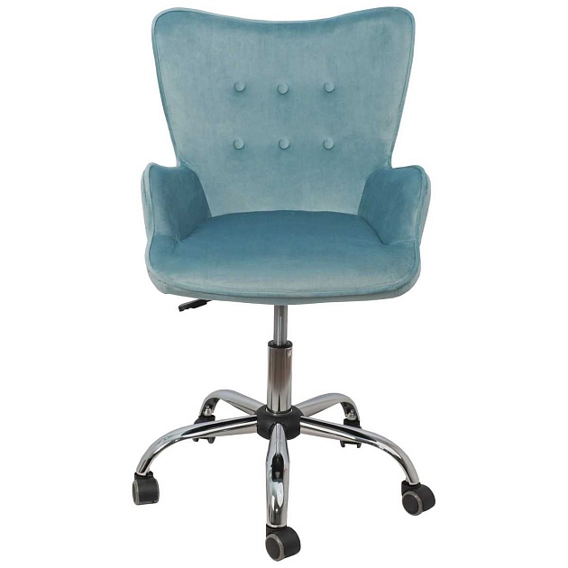 Поворотное кресло AksHome Bella голубой, велюр 77321 изображение 5 Поворотное кресло AksHome Bella голубой, велюр 77321 Фото № 5