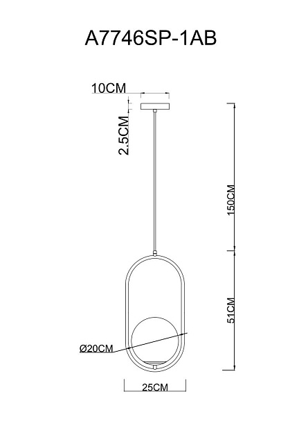 Подвесной светильник Arte Lamp Matisse A7746SP-1AB изображение 3 Подвесной светильник Arte Lamp Matisse A7746SP-1AB Фото № 3