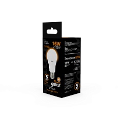 Лампа светодиодная Gauss E27 16W 3000K матовая 102502116 3