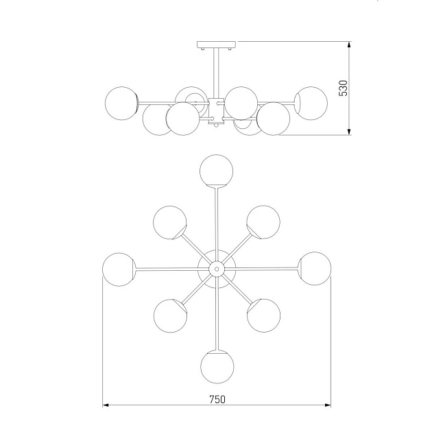 Потолочная люстра Eurosvet Ascot 30166/8 золото изображение 2 Потолочная люстра Eurosvet Ascot 30166/8 золото Фото № 2