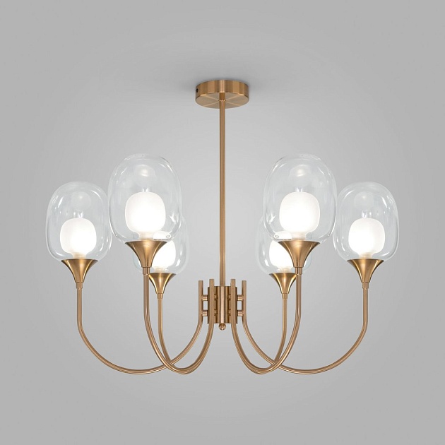 Подвесная люстра Eurosvet Spritz 70217/6 латунь изображение Подвесная люстра Eurosvet Spritz 70217/6 латунь Фото №