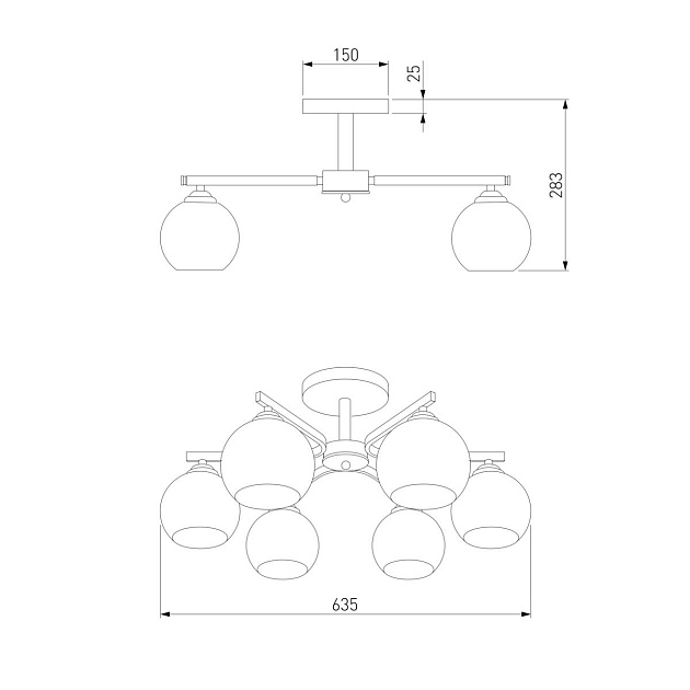 Потолочная люстра Eurosvet 30145/6 хром/венге Фото № 2