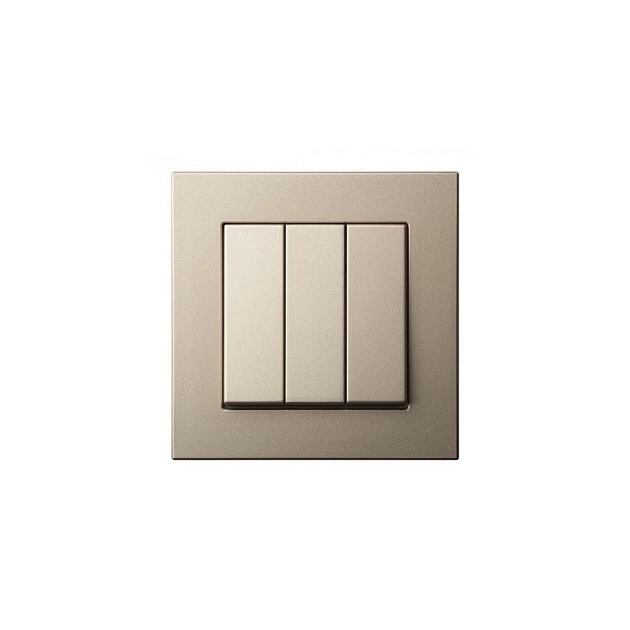 Выключатель трехклавишный Liregus Epsilon шампань 28-302 Фото № 