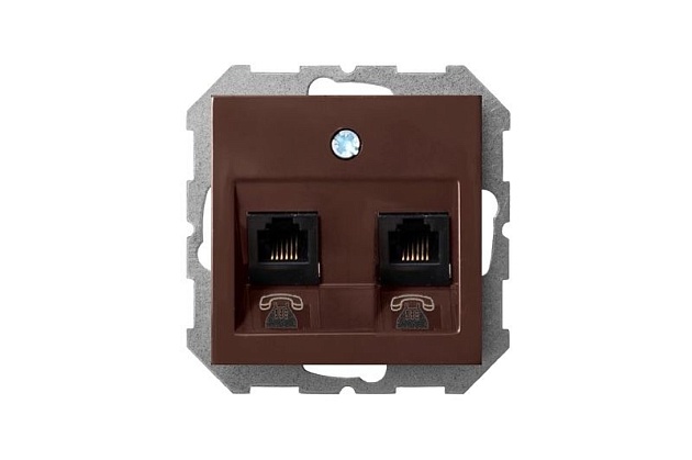 Розетка 2хRJ11 Liregus Epsilon коричневый 28-1452 изображение 2 Розетка 2хRJ11 Liregus Epsilon коричневый 28-1452 Фото № 2