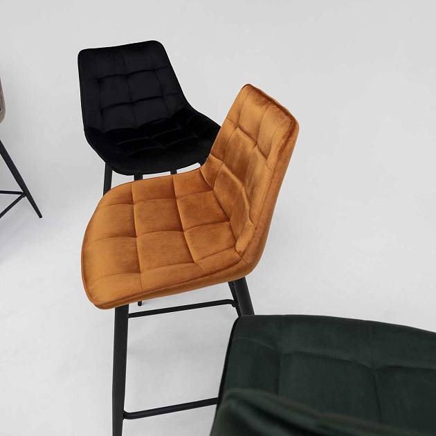 Полубарный стул AksHome Linx черный, велюр 86209 Фото № 4