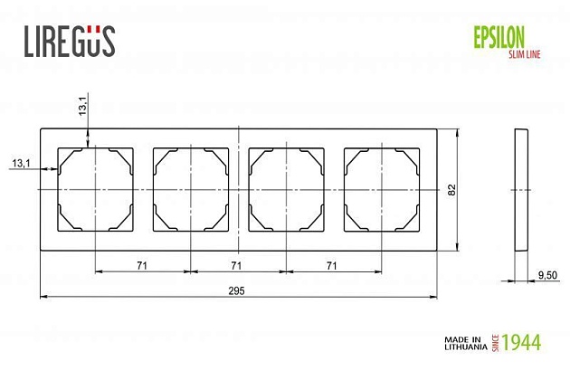 Рамка 4-постовая Liregus Epsilon белый 28-0424 Фото № 2