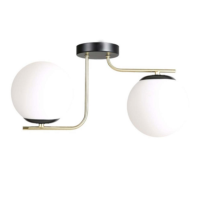 Потолочный светильник ЭкономСвет 12198/2BK+GD WT изображение Потолочный светильник ЭкономСвет 12198/2BK+GD WT Фото №