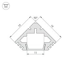 Профиль Arlight PDS45-T-2000 ANOD Black 015033 2