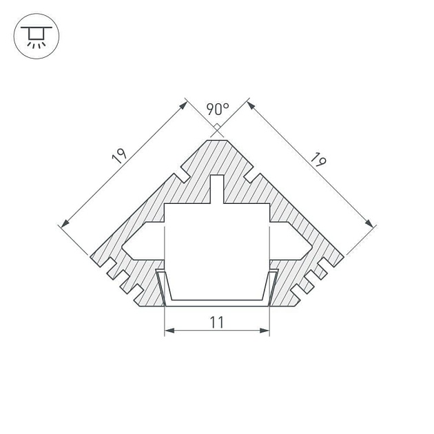 Профиль Arlight PDS45-T-2000 ANOD Black 015033 Фото № 3