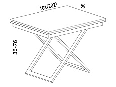 Стол-трансформер Levmar Cross D78/S53 (белый/черные опоры) 7512973517 1