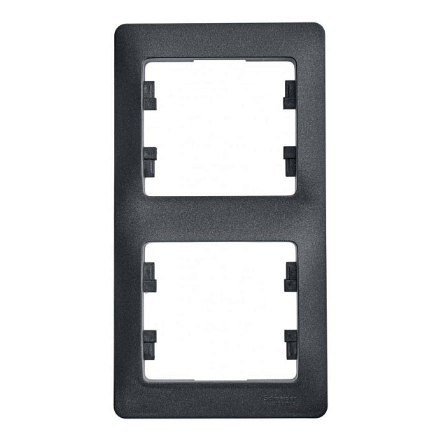 Рамка 2-постовая Schneider Electric Glossa антрацит GSL000706 Фото № 