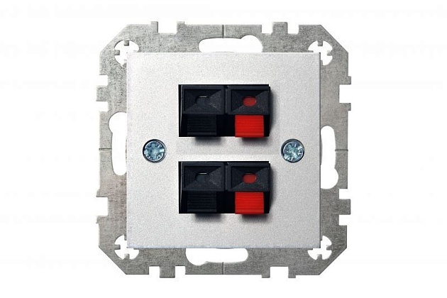 Аудиорозетка двойная Liregus Epsilon серебро 28-1845 изображение 2 Аудиорозетка двойная Liregus Epsilon серебро 28-1845 Фото № 2