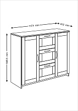 Тумба Шведский Стандарт Сириус 117х95 с 3 ящиками 2.02.03.340.5 3