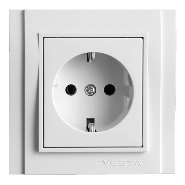 Розетка 2P+E Vesta-Electric Verona белый FRZ00020102BEL изображение Розетка 2P+E Vesta-Electric Verona белый FRZ00020102BEL Фото №
