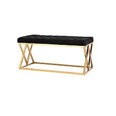Банкетка Stool Group ИНСИГНИЯ вельвет черный сталь золото BENCH-011-TG