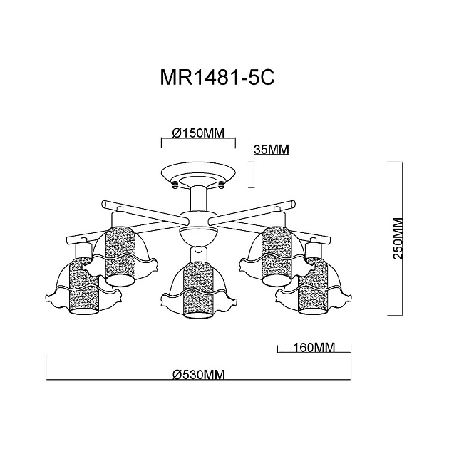 Потолочная люстра MyFar Lisa MR1481-5C Фото № 2