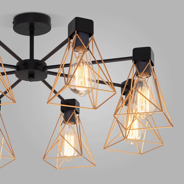 Потолочная люстра Eurosvet 70107/8 черный/латунь изображение 3 Потолочная люстра Eurosvet 70107/8 черный/латунь Фото № 3