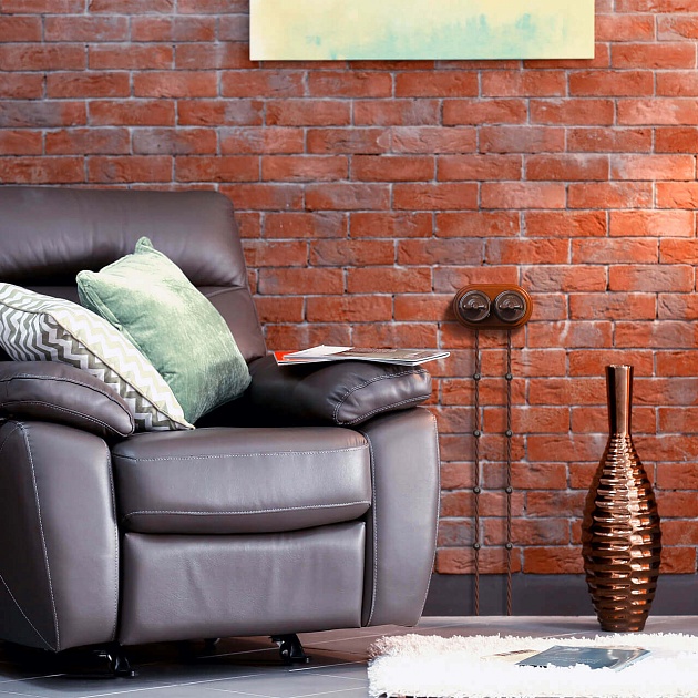 Переключатель-выключатель Werkel одноклавишный Retro коричневый W5612014 4690389166723 Фото № 5