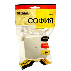 Переключатель одноклавишный Stekker слоновая кость MSW10-12-04 49478 2