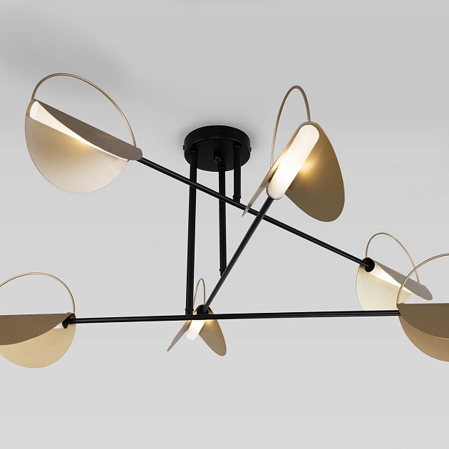 Потолочная люстра Eurosvet Grazia 70148/6 черный/золото изображение 3 Потолочная люстра Eurosvet Grazia 70148/6 черный/золото Фото № 3