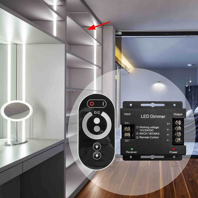 Диммер Apeyron с пультом 12/24V 04-31 Фото № 14