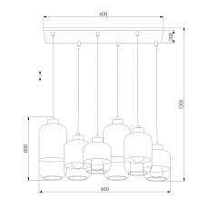 Подвесная люстра TK Lighting 3359 Marco Silver 1