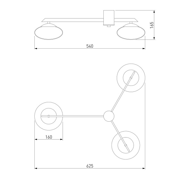 Потолочная люстра Eurosvet Opaline 70220/3 латунь Фото № 2