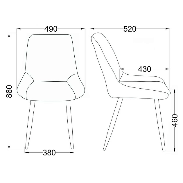 Кухонный стул AksHome Nika светло-серый, велюр 72320 Фото № 3