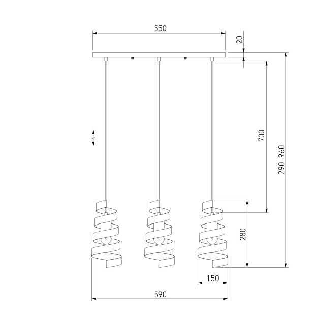 Подвесной светильник Eurosvet 50058/3 черный Фото № 2