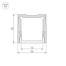 Профиль Arlight SL-SLIM20-H20-3000 ANOD 036038 1