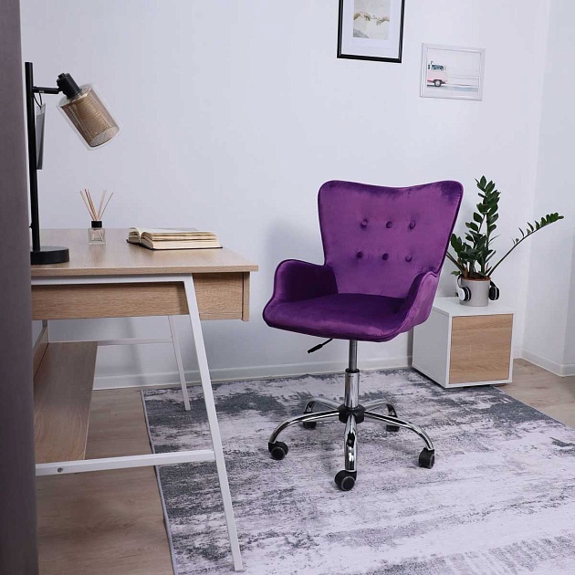 Поворотное кресло AksHome Bella фиолетовый, велюр 61452 изображение 7 Поворотное кресло AksHome Bella фиолетовый, велюр 61452 Фото № 7