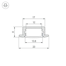 Встраиваемый профиль Arlight Line-2308-F-2000 Anod Black 040301 1