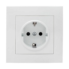 Валенсия розетка 1-местная с/з 16А белая с защ. штор. EKF PROxima EWR16-028-10