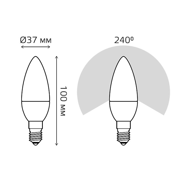 Лампа светодиодная Gauss E14 8W 3000K матовая 33118 Фото № 2