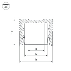 Профиль Arlight SL-Slim-H13M-2000 White 037108 1