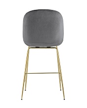 Полубарный стул Stool Group Турин со спинкой велюр серый золотые ножки 8329A VELVET GREY 3