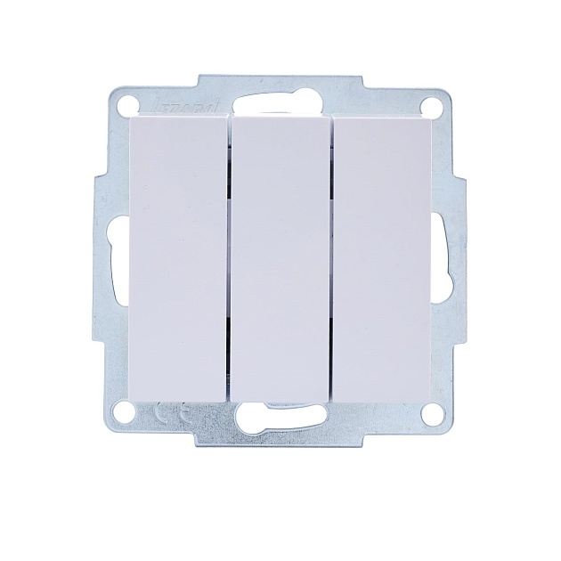 Выключатель тройной Lezard Vesna белый 742-0288-109 Фото № 