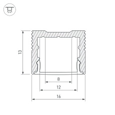 Профиль Arlight SL-Slim-H13M-3000 Anod 036039 1