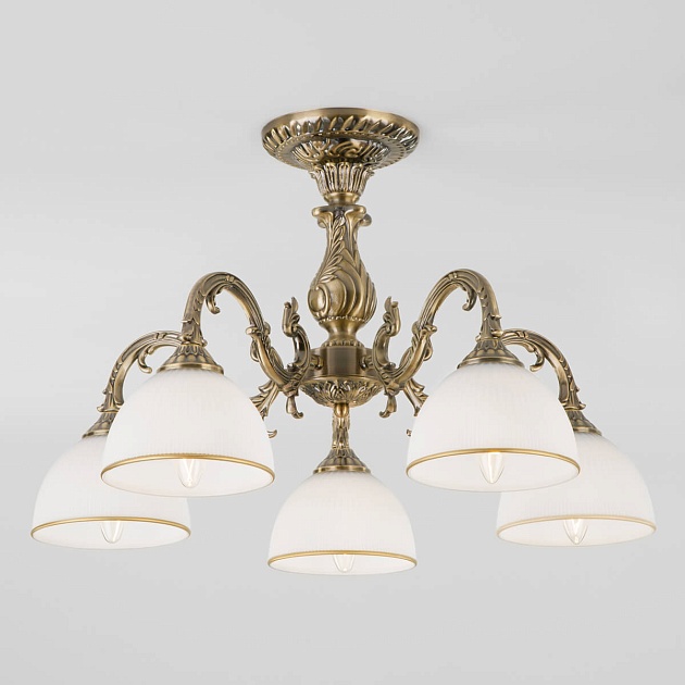 Потолочная люстра Eurosvet Caldera 60106/5 античная бронза изображение Потолочная люстра Eurosvet Caldera 60106/5 античная бронза Фото №