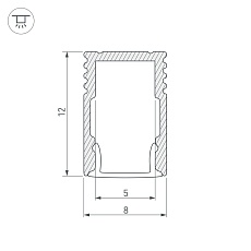 Профиль Arlight SL-Mini-8-H12-2000 Black 037106 1