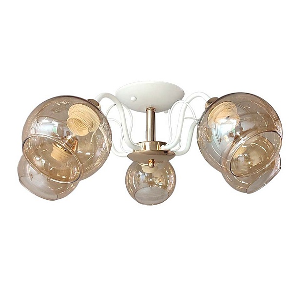 Потолочная люстра ЭкономСвет 50574/5FGD+WT BR Фото № 