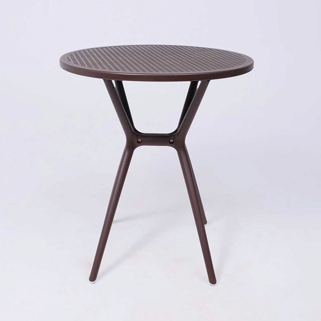 Садовый стол AksHome Palermo 65*71, пластик, коричневый 94019 изображение 3 Садовый стол AksHome Palermo 65*71, пластик, коричневый 94019 Фото № 3