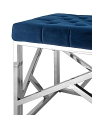 Банкетка Stool Group АРТ ДЕКО вельвет синий сталь серебро BENCH-016 1