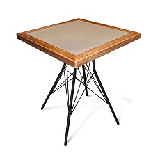 Кухонный стол Sheffilton SHT-TU2-1/ТT7 60/60 ДУБ/керамика черный муар/браш.коричневый/песочный 3897737901